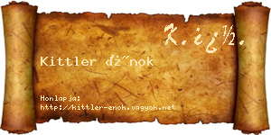 Kittler Énok névjegykártya